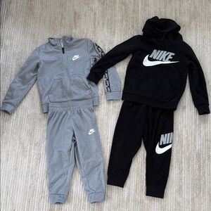Nike Kids Black & Gray Hoodie and Jogger Sets